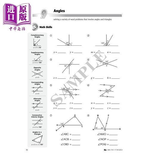 预售 【中商原版】加拿大课程练习册 数学高级全攻略 7年级 数学应用题 英文原版 Popular  Advanced Complete MathSmart Grade 7 商品图3
