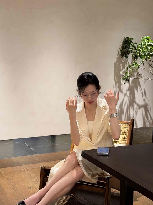 法小曼*子珍鹅黄色夏季西装套装气质高级显瘦半裙6CS08 商品图2