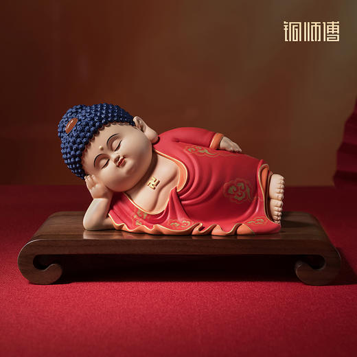 铜师傅《卧佛吉祥》客厅桌面铜佛像摆件 家居工艺品摆件 商品图0