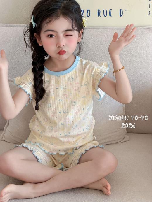 【GZ】无忧购新款女童碎花儿童夏季短袖短裤薄款睡衣套装2615（截单后3-5天发货） 商品图1