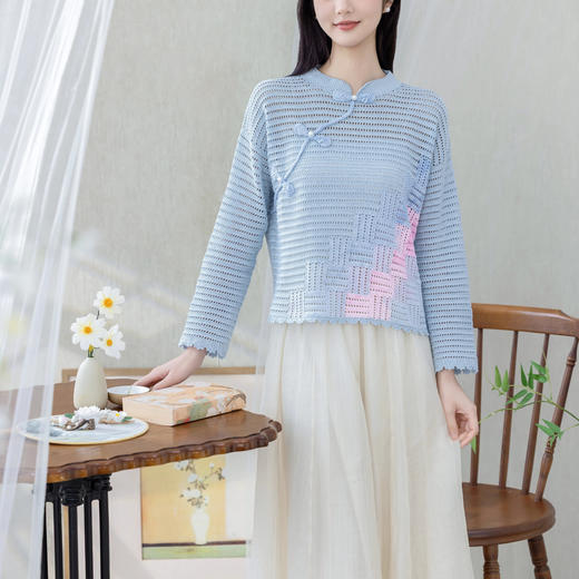 苏苏姐家奂若中式套头衫手工DIY编织钩针蕾丝线衣服毛线团材料包 商品图1