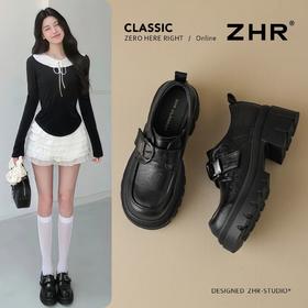 ZHR则则复古记得厚底增高乐福鞋2026春季新款百搭舒适通勤单鞋女