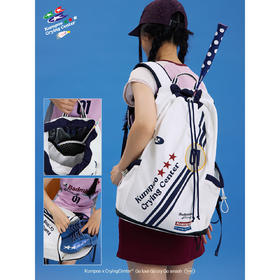 CryingCenterx薰风联名2.0防泼水条纹勋章多功能专业羽毛球双肩包