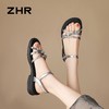 ZHR法式水钻交织细带平底凉鞋女鞋2026新款百搭通勤轻便罗马凉鞋 商品缩略图7