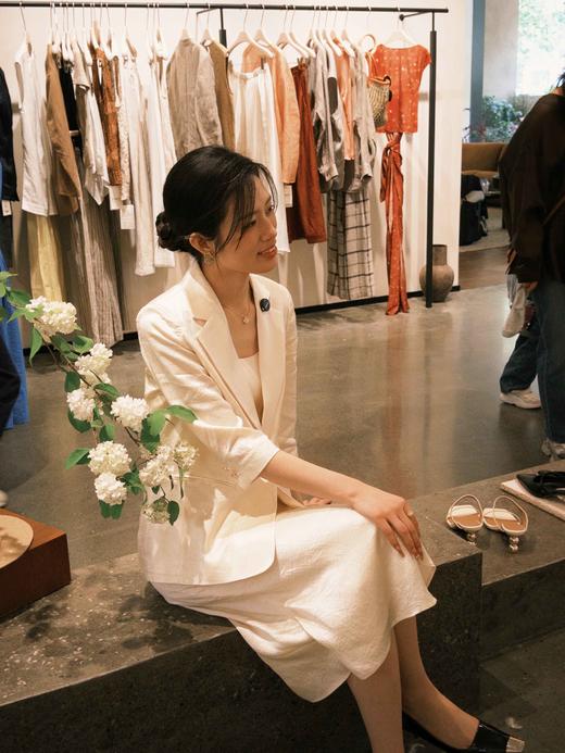 法小曼*子珍鹅黄色夏季西装套装气质高级显瘦半裙6CS08 商品图0