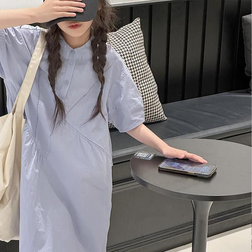 【俏皮减龄❗️韩系慵懒松弛感】童装女童连衣裙新款夏季儿童裙子中大童学院风POLO衬衫裙子。xb 商品图4