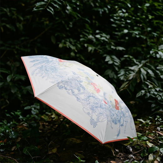 soie jardin7#艺术配饰 炭纤维数码印花轻便折叠黑胶太阳伞防晒伞S313BU91F 商品图1