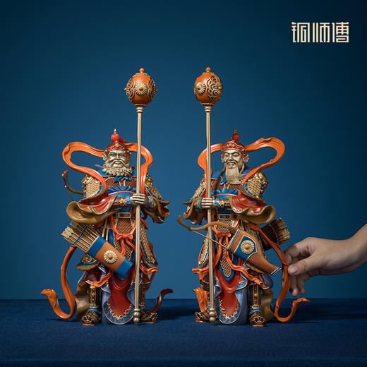 铜师傅《福运门神》客厅玄关铜摆件 家居装饰工艺品 商品图5