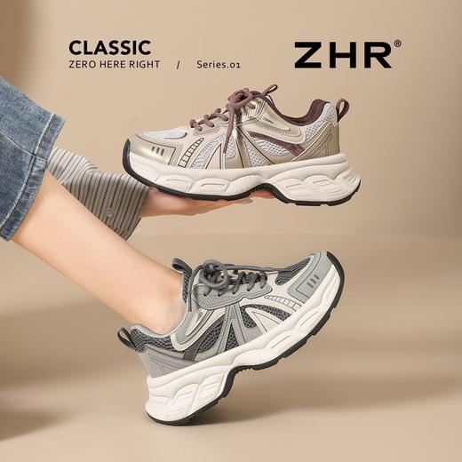 ZHR复古百搭时尚老爹鞋女春季新款厚底通勤增高透气运动休闲鞋女 商品图1