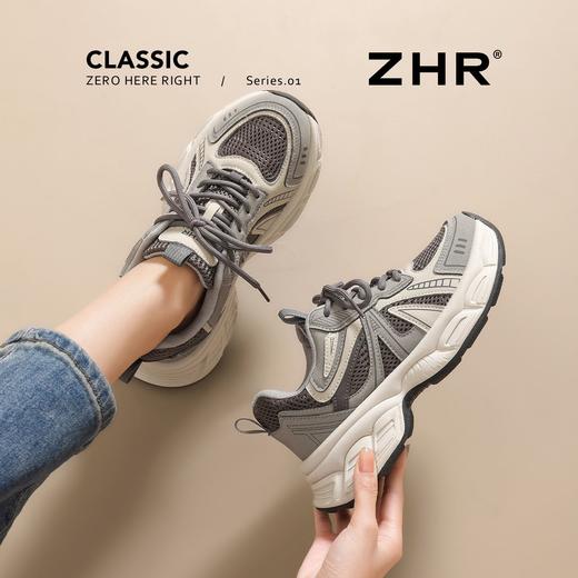 ZHR复古百搭时尚老爹鞋女春季新款厚底通勤增高透气运动休闲鞋女 商品图5