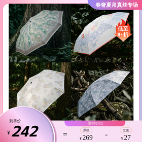 soie jardin7#艺术配饰 炭纤维数码印花轻便折叠黑胶太阳伞防晒伞S313BU91F