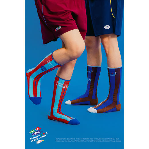 CryingCenterxKumpoo薰风联名2.0 运动复古羽毛球压力袜 男女款 商品图3