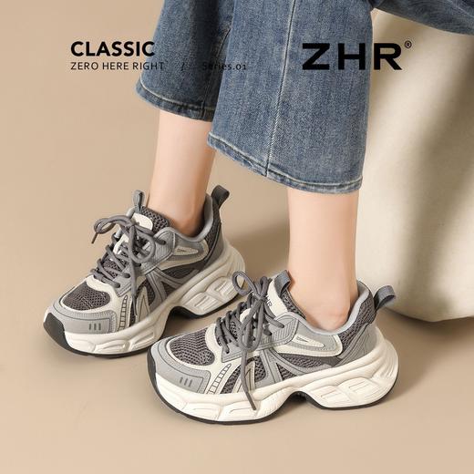 ZHR复古百搭时尚老爹鞋女春季新款厚底通勤增高透气运动休闲鞋女 商品图6