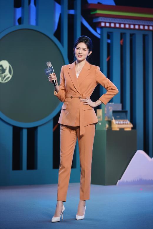 法小曼*子珍清仓福利橘色西装套装女时尚绑带显瘦职业装CP11375 商品图1