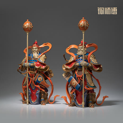 铜师傅《福运门神》客厅玄关铜摆件 家居装饰工艺品 商品图2