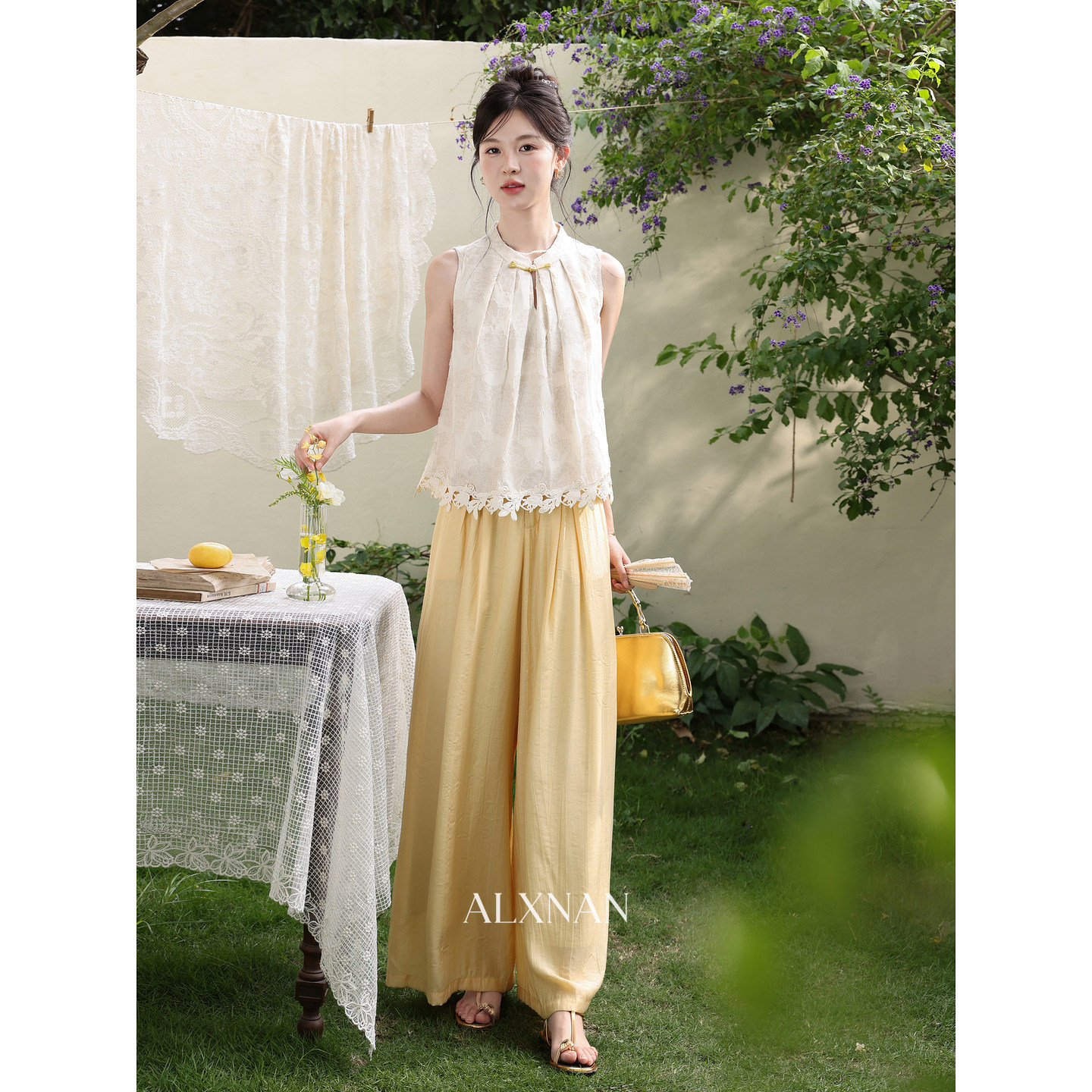 鹿向南【0428/20:00新品前1小时7折限量100件】黄色休闲裤