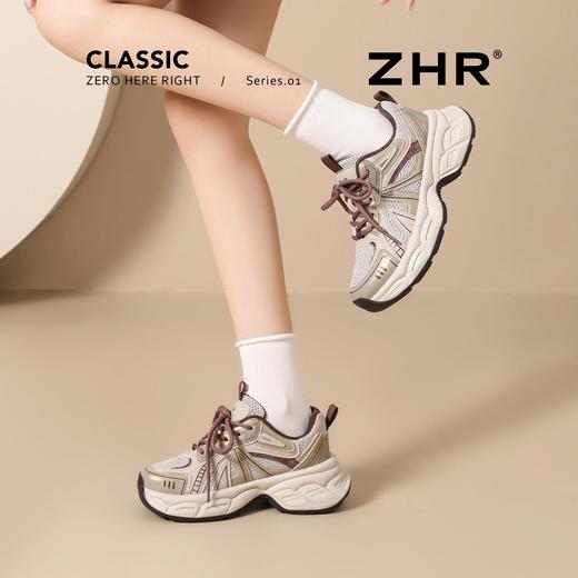 ZHR复古百搭时尚老爹鞋女春季新款厚底通勤增高透气运动休闲鞋女 商品图8