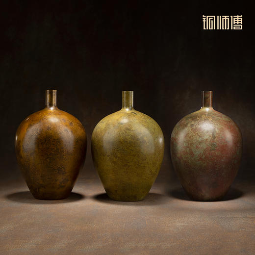 铜师傅 铜摆件《铜师傅铜器之九寸兰型》花瓶摆件客厅书房装饰品 商品图0