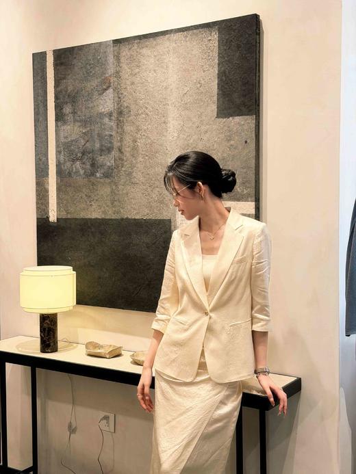 法小曼*子珍鹅黄色夏季西装套装气质高级显瘦半裙6CS08 商品图1