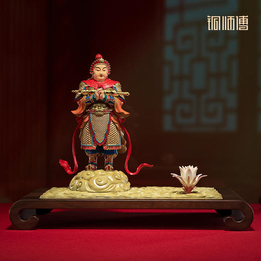 铜师傅 铜摆件《昙花一现为韦陀》桌面客厅办公室家居装饰品摆 商品图0