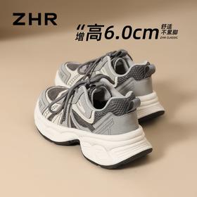 ZHR复古百搭时尚老爹鞋女春季新款厚底通勤增高透气运动休闲鞋女