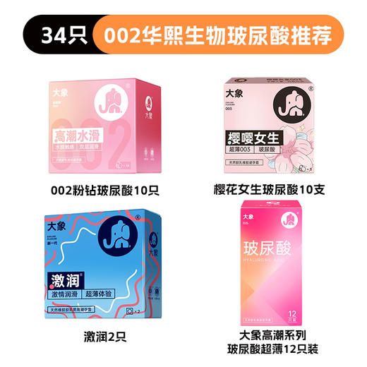【华熙生物玻尿酸002超薄】大象避孕安全套 华熙生物002玻尿酸组合 商品图2