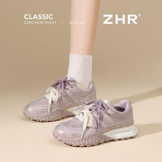 ZHR【3.5cm版】显高紫色德训鞋超软阿甘鞋2026春新款气质休闲鞋 商品图2