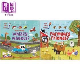 【中商原版】机关书 2册 车轮的百科+农场动物百科 英文原版童书 认知识物 纸板书绘本 翻翻书 亲子早教认知图画书 进口童书