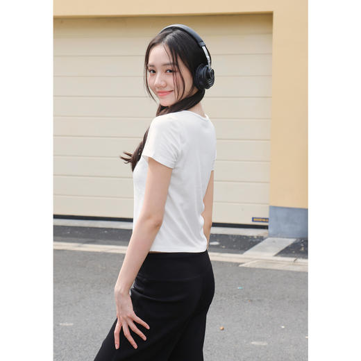 基本款莫代尔U领拼接T恤-纪念日百货门店同款170943896 商品图2
