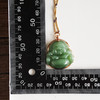 【天然正品】AU750精品玫瑰金镶钻镶天然细腻菠菜绿无黑点佛公造型碧玉猫眼和田玉吊坠项链 链长：45CM（长度可调节）160426NJM68 商品缩略图2