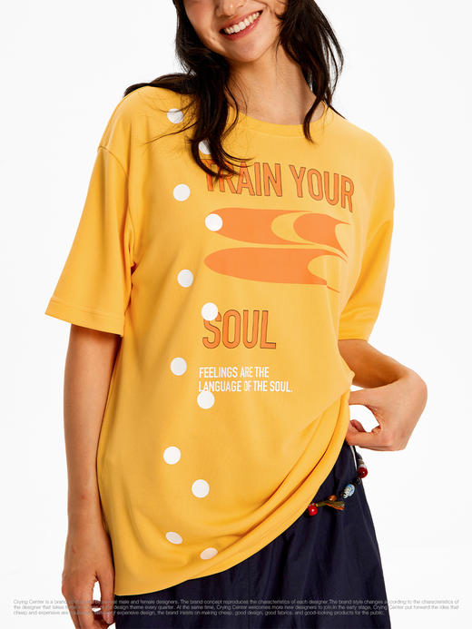 CryingCenter波点口号logo速干T恤短袖运动健身跑步宽松 哭喊中心 商品图1