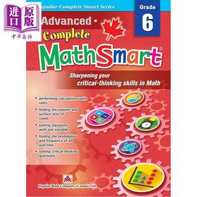 预售 【中商原版】加拿大课程练习册 数学高级全攻略 6年级 数学应用题 英文原版 Popular Advanced Complete MathSmart Grade 6