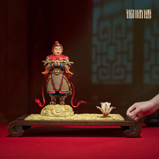 铜师傅 铜摆件《昙花一现为韦陀》桌面客厅办公室家居装饰品摆 商品图5