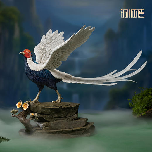 铜师傅 铜摆件《白凤凰》客厅桌面办公桌家居装饰品乔迁礼品摆件 商品图0