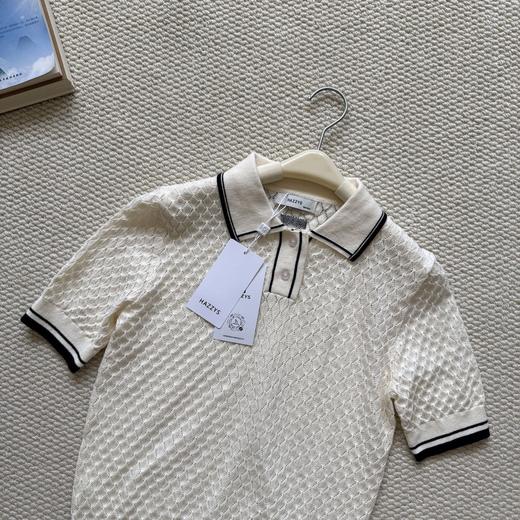 哈吉斯26春夏新款女士日常休闲通勤翻领针织Polo衫 商品图6