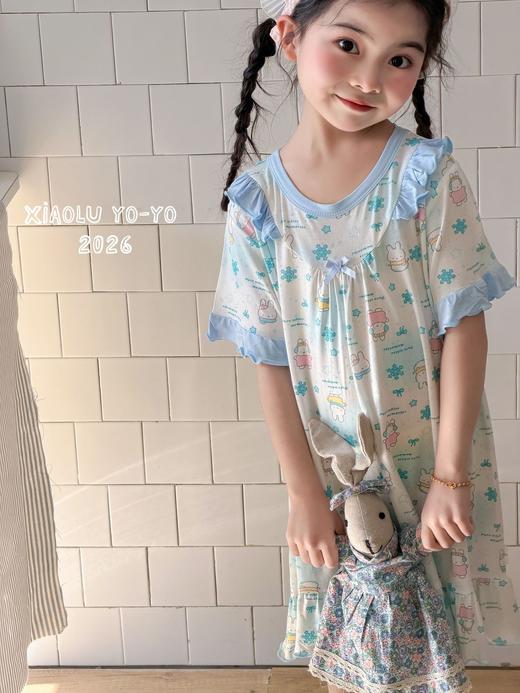 【GZ】无忧购新款女童莫代尔睡裙卡通可爱家居裙子短袖连衣裙 2620（截单后3-5天发货） 商品图2