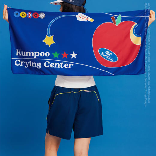 CryingCenterxKumpoo薰风联名2.0 运动复古蓝色苹果毛巾 中性款 商品图2