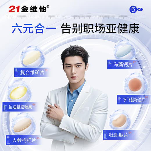 养出年轻感！21金维他 5+1每日营养包 懒人营养包 多方位补充全天基础营养 男士款/女士款 30包/盒 商品图7