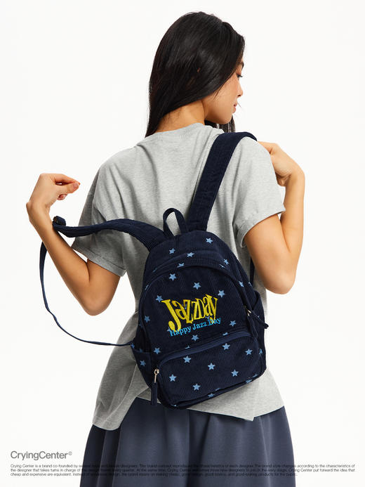 CryingCenter 灯芯绒刺绣波点小号双肩包 哭喊中心 商品图2