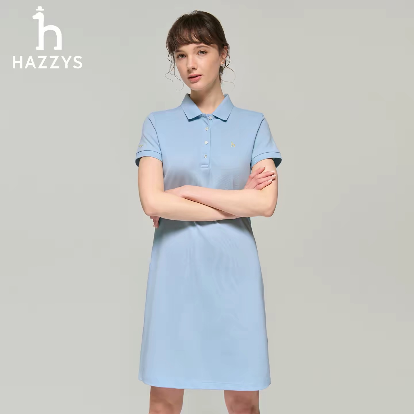 哈吉斯夏季女装时尚短袖POLO连衣裙
