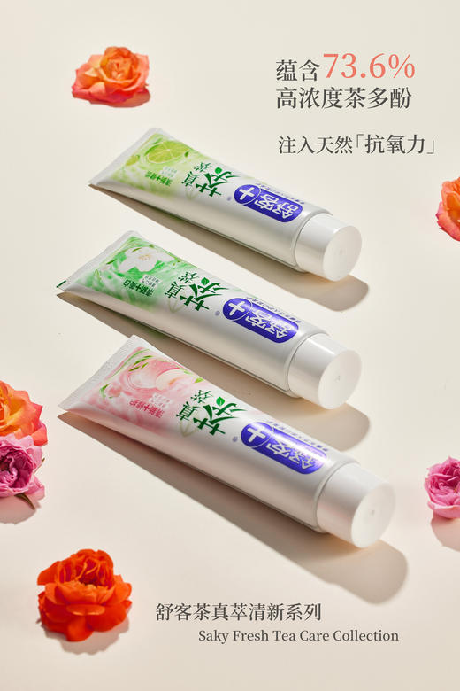 【肖战同款】舒客茶真萃清新牙膏 175克  酵素牙膏旅行装20g 牙线棒20支装 商品图4