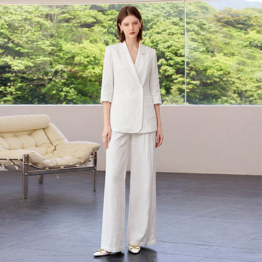 IWY/高级感白色西装套装女夏季薄款慵懒风总裁职业套装商务正装26CP992 商品图0