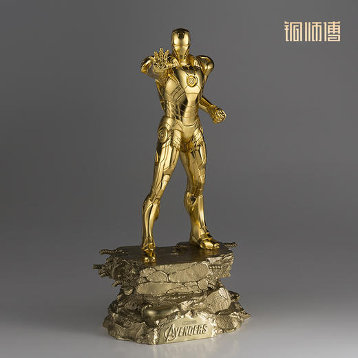 铜师傅《钢铁侠MK7（大号金箔版）》漫威系列限量手办 复仇者联盟桌面铜摆件 商品图3