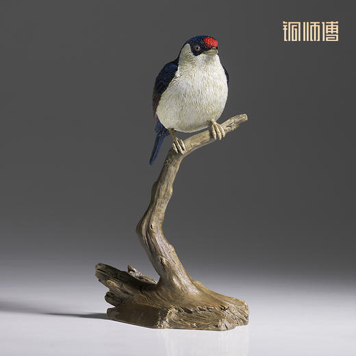 铜师傅《铜师傅百鸟集》之针尾娇鹟 客厅桌面铜摆件 家居工艺品 商品图2