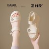 ZHR则则7.5CM坡跟凉鞋女夏季百搭小个子厚底凉鞋女外出时装凉鞋女 商品缩略图4