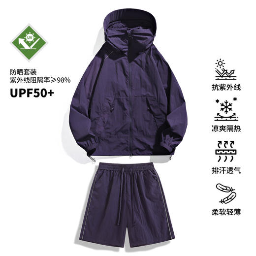 【防晒套装】LUCKY DEER幸运鹿山系防晒服男女夏季户外防晒套装防紫外线冰丝透气可拆卸帽檐防晒皮肤衣 商品图5