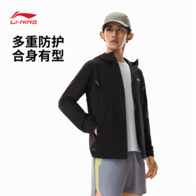李宁男子反光立体剪裁防晒运动风衣AFDW453
