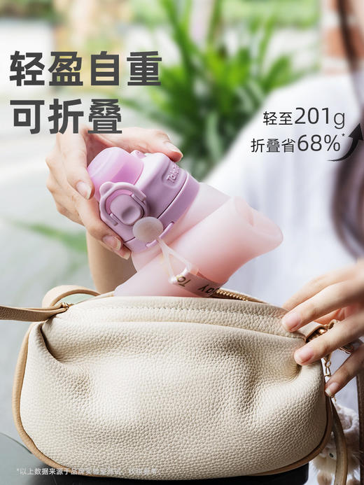 【母婴级品质】TakeToday大容量硅胶便携折叠吸管杯 600ml 商品图0