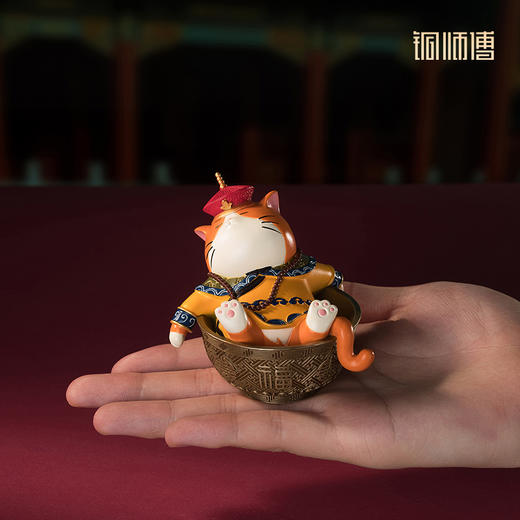 铜师傅《朕想躺赢》上新了故宫联名 猫咪办公桌面铜摆件创意礼物 商品图4