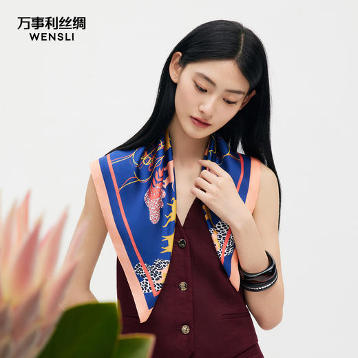 万事利SHINE系列双面印花方巾-丛林绘（63厘米） 商品图1